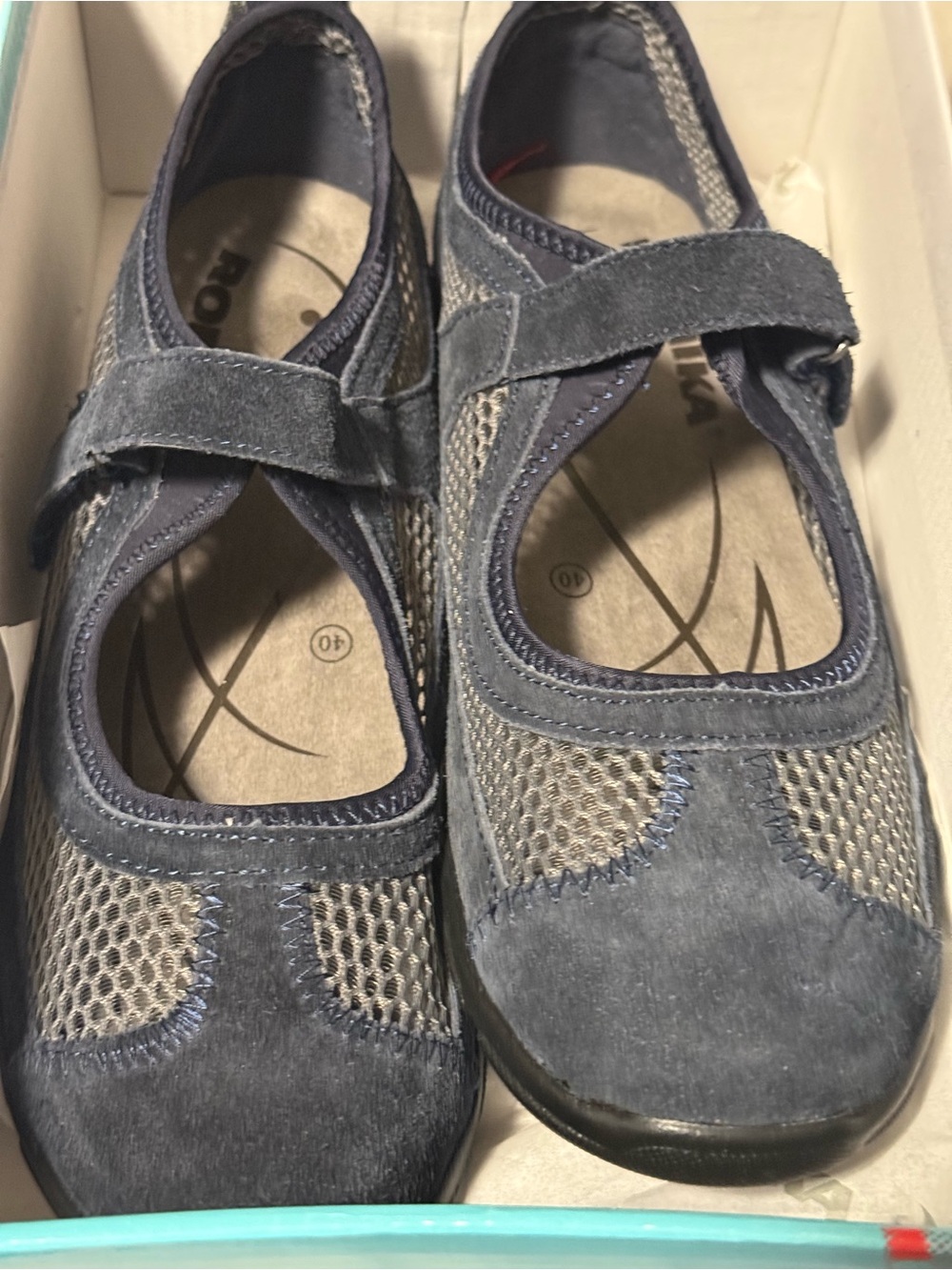 Romika Navy Suede & Mesh Mary Jane Sneakers